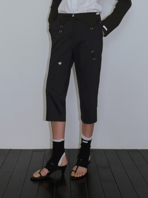 Garter Capri Pants - Black