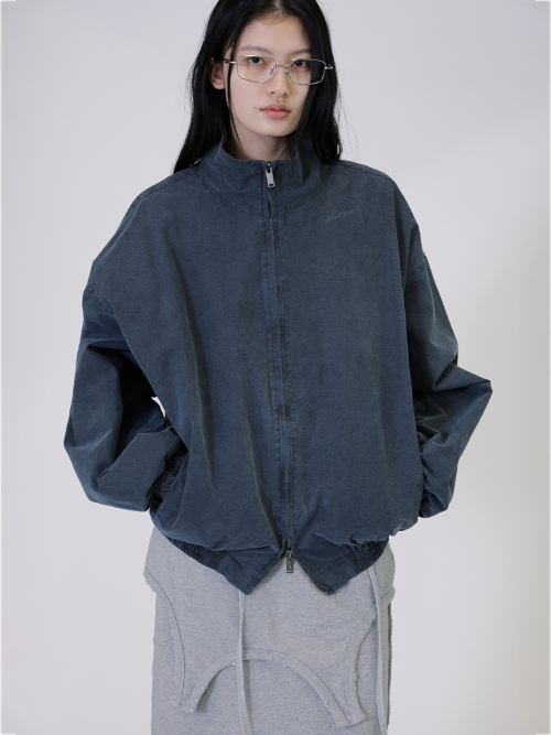 Свободная вареная спортивная куртка (Blue Gray)