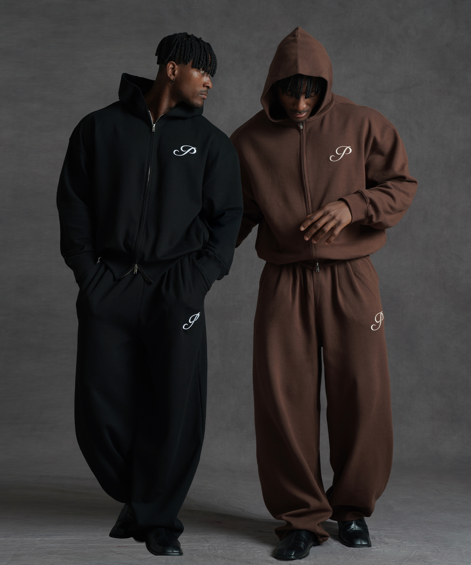 [SET] Оверсайз кроп-худи на молнии + широкие джоггеры (3COLOR)