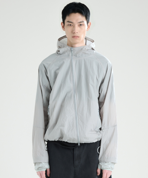 Куртка-ветровка Curved с капюшоном Light Gray