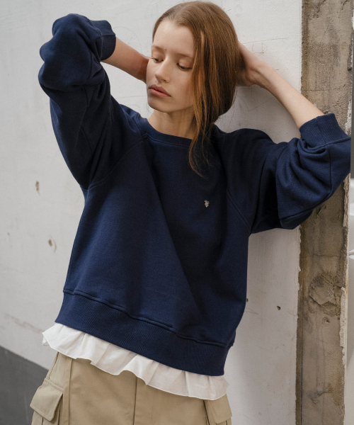 Lace heart sweatshirt [TISP06LT04]_Navy