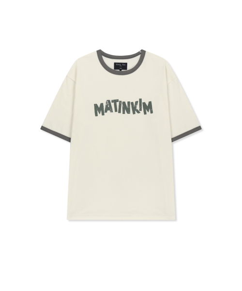 MATIN LOGO RINGER TOP FOR MEN IN CREAM