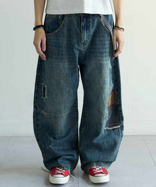 Repaired Denim Pants(BLUE)