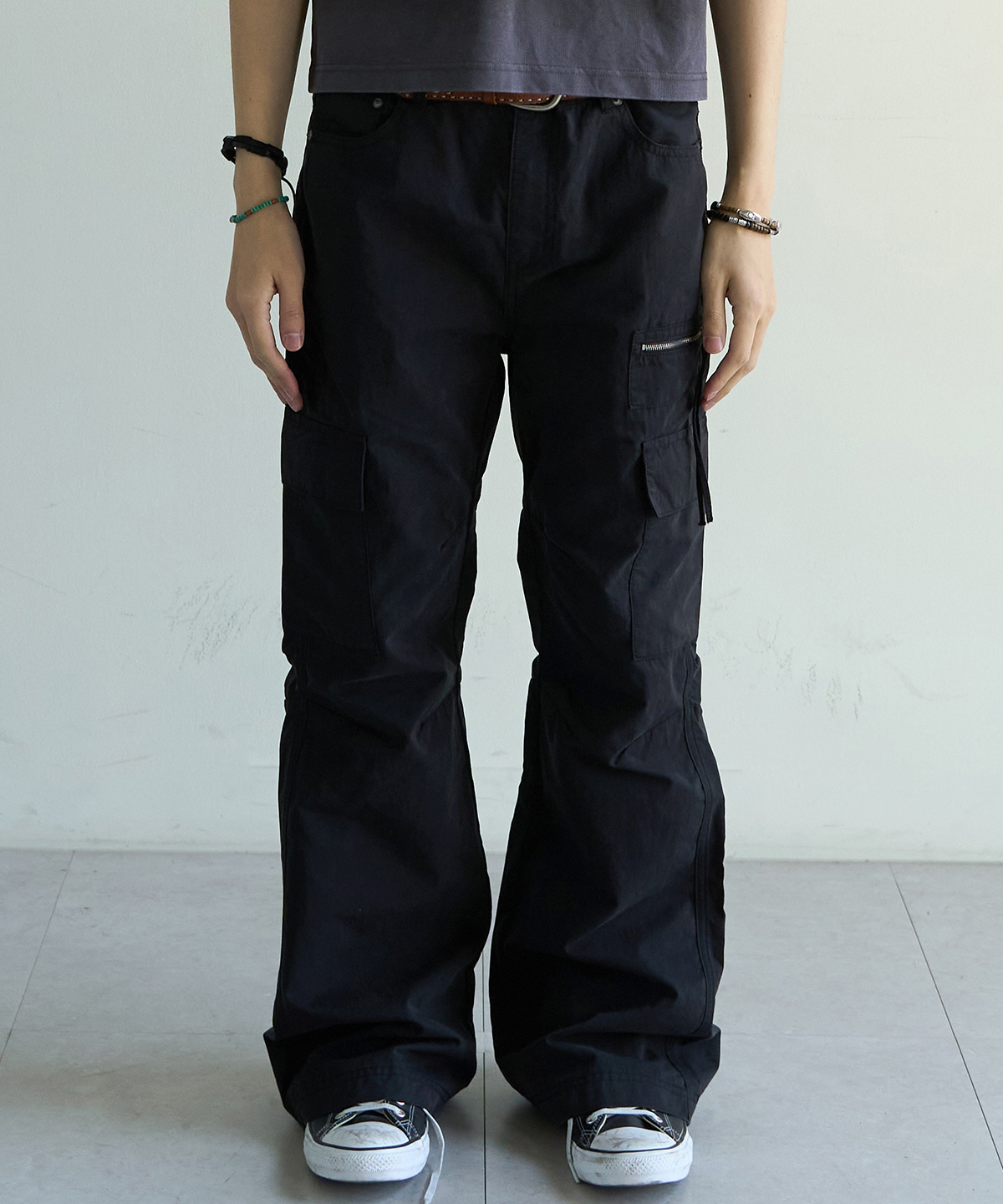 Cargo Bootcut Pants(BLACK)
