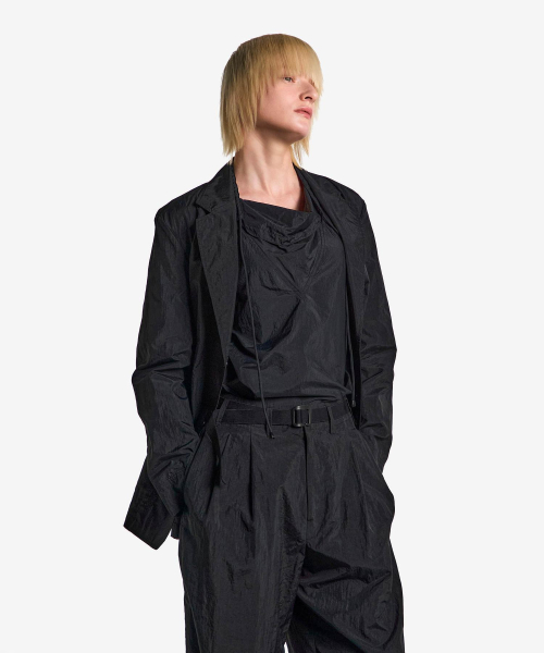 [JAAH] women belted nylon jacket_black