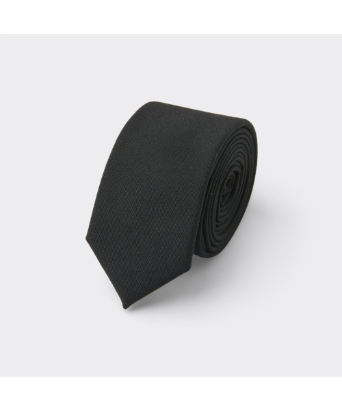 Black Wool Slim Tie CAAIX26201BKX