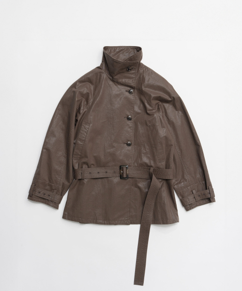 Куртка из экокожи с ремнем Brown / 21261166301BRN