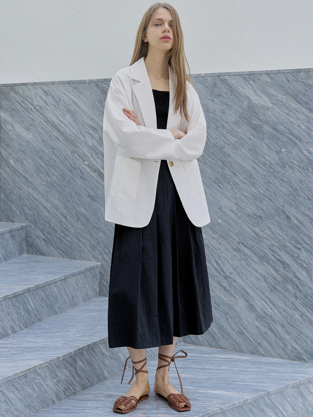 Overfit Basic Tailored куртка - IVORY