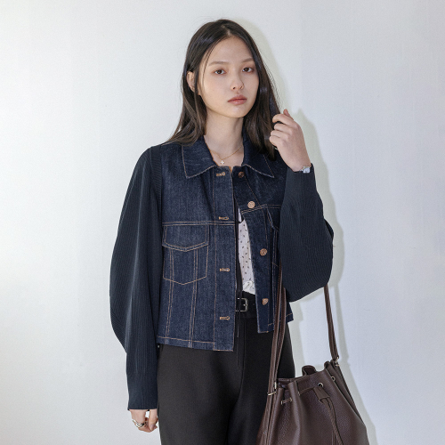 LS_Mixed denim jacket_DARK BLUE