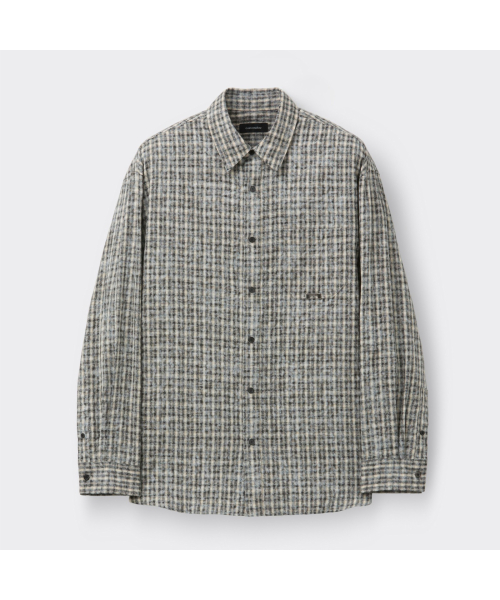 черный Oversized Fit Check рубашка CWSAM26205BKX