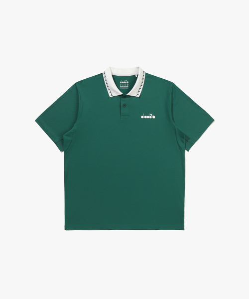 Классическое теннисное поло с коротким рукавом DARK GREEN