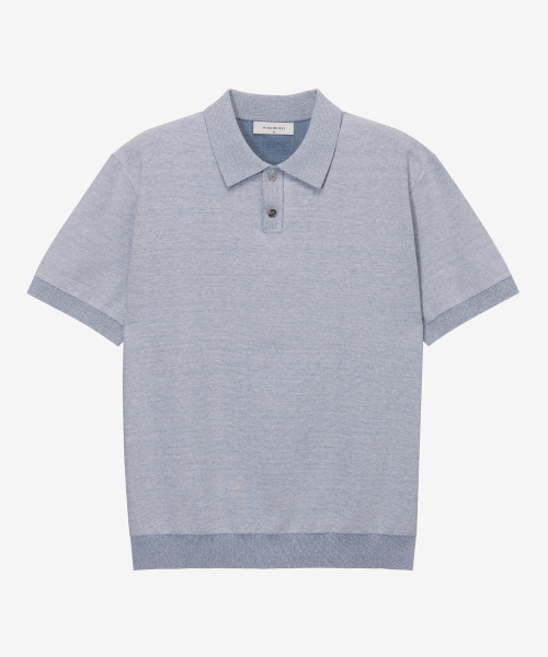 Double excellent collar short-sleeved knitwear