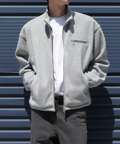 CITY FLEECE ZIP-UP JACKET [MELANGE GRAY]