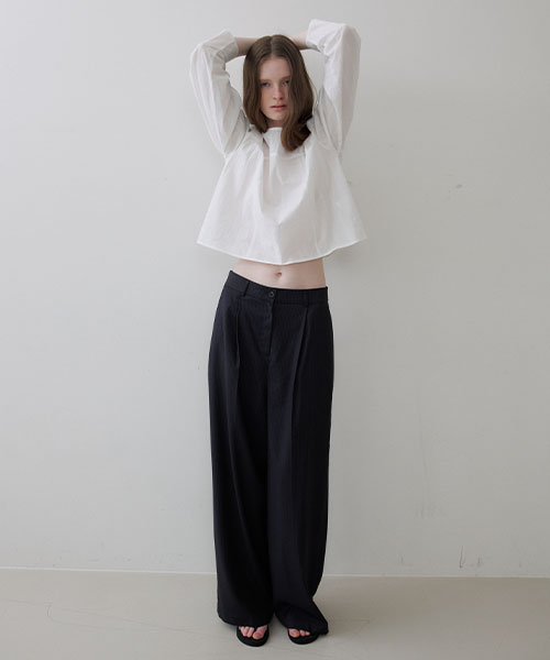 Comfort stripe wide pants [KNSS06PT02]_черный