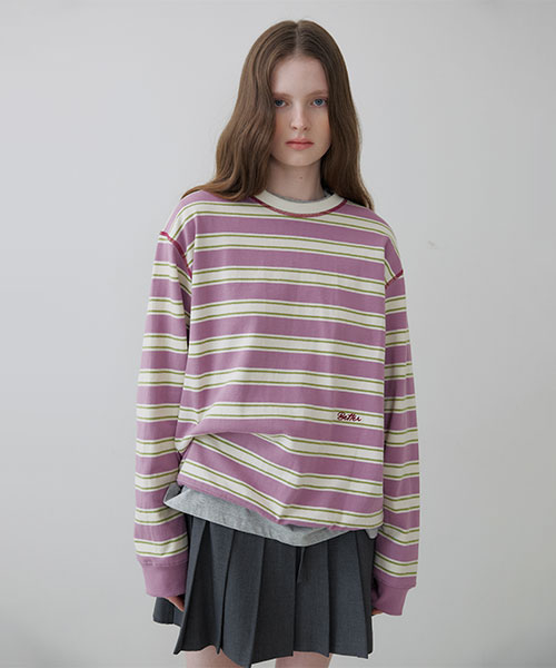 Stripe raglan sleeve MTM [KNSS06TS17]_Purple