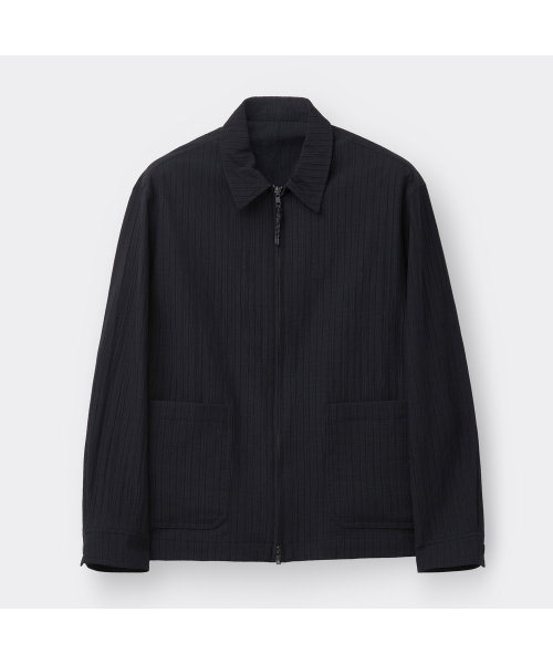 Navy Pleats Zip куртка CWJAM26432NYD