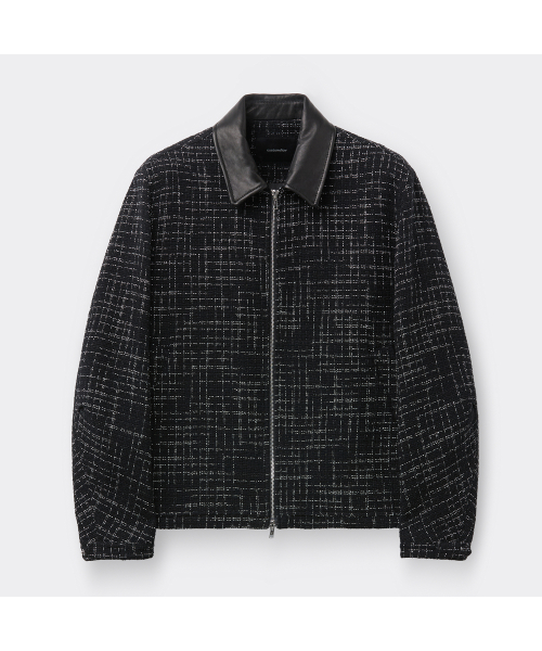 черный Tweed Collar куртка CWUAS26214BKX