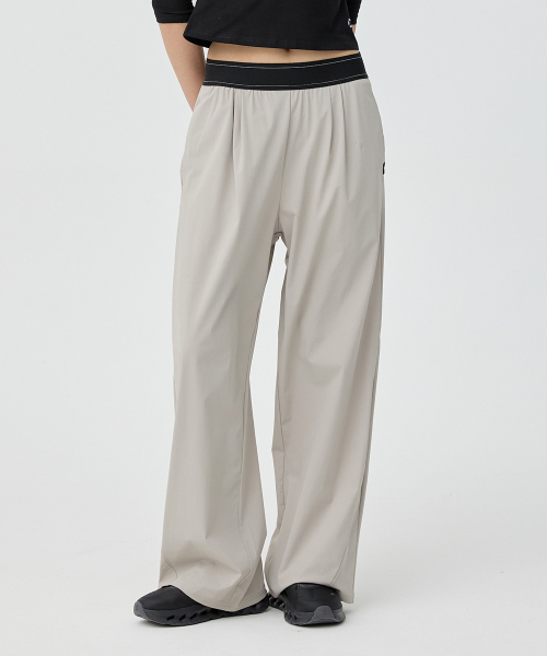 Охлаждающие широкие брюки Curved Line (Beige)