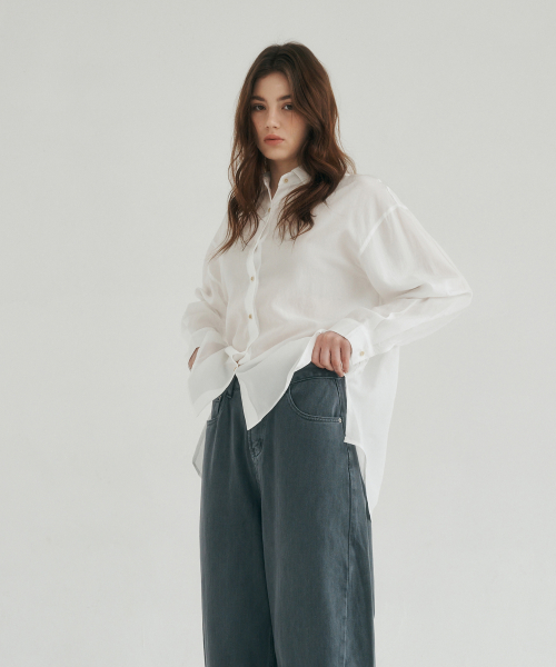 Flow Sheer Shirt white