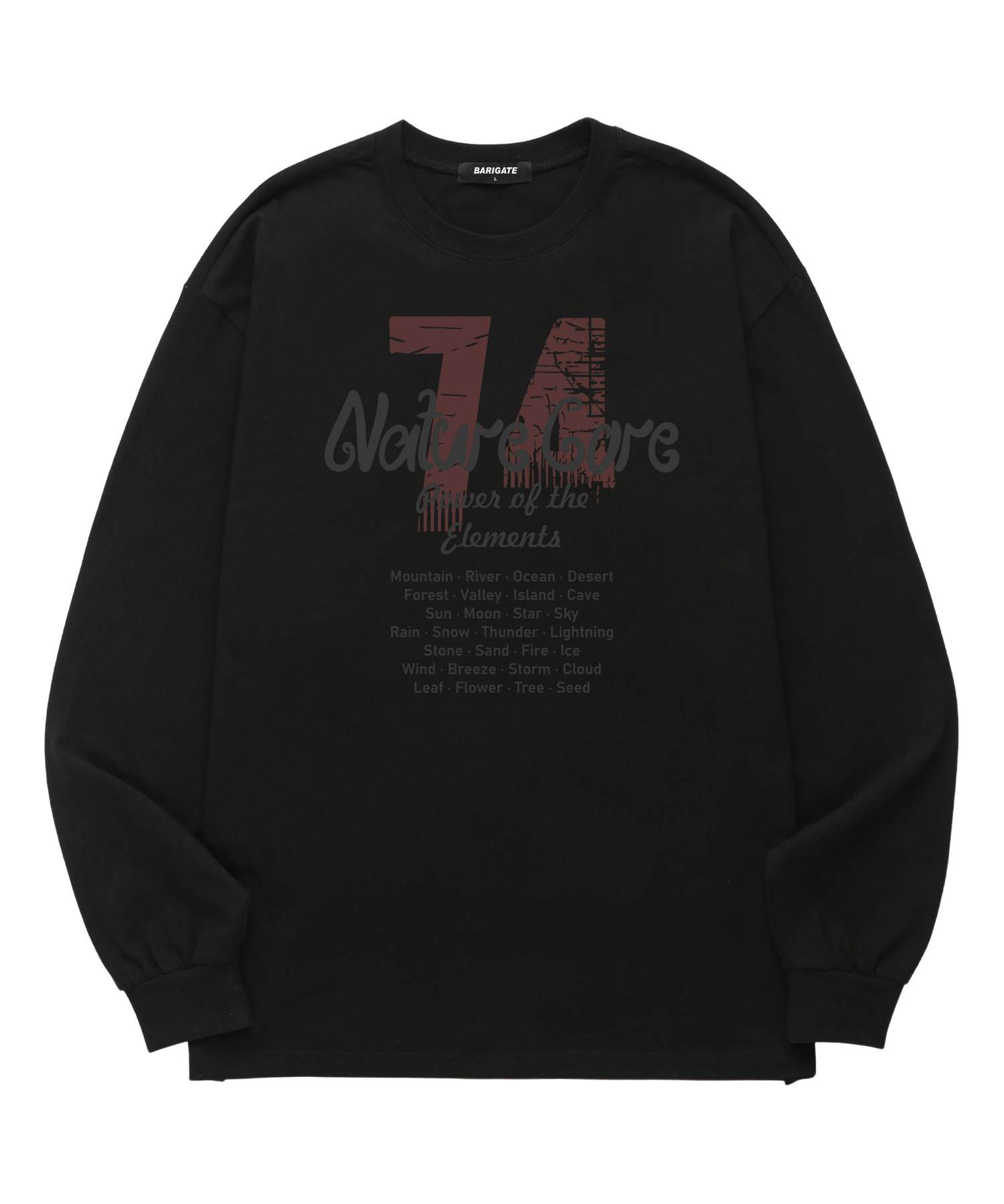 74 NATURE CORE long sleeve (BLS041) BLACK