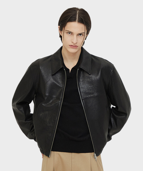 Ross Leather Blouson Black