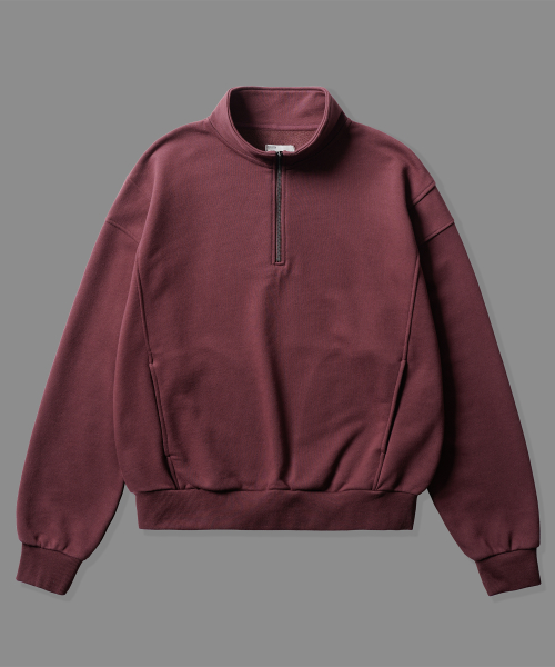 Укороченный свитшот с воротником Ridge Burgundy ISMT6923