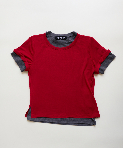 SPOONING LAYERED T - RED