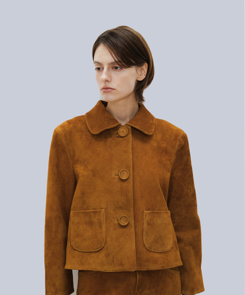 TULIP JACKET- SUEDE CAMEL