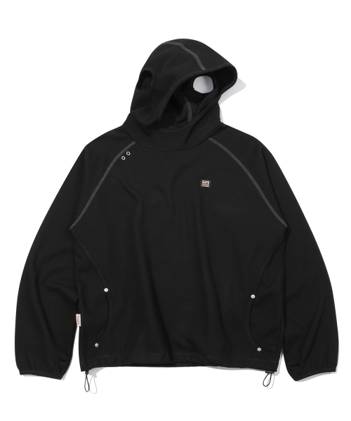Худи SC с прорезями для ушей вафельной вязки (Black)
