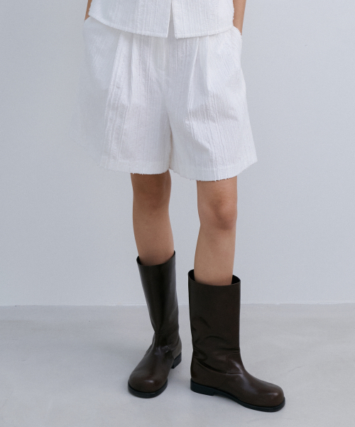 ORIGAMI MIDI SHORTS - WHITE
