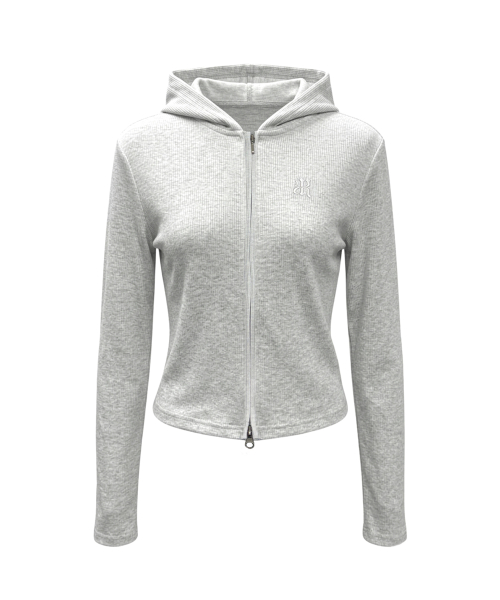 Худи на молнии slim с логотипом R [Grey]