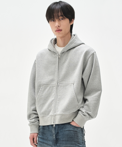 Кроп-худи на молнии 820G Standard Fit (Melange Grey 8%)