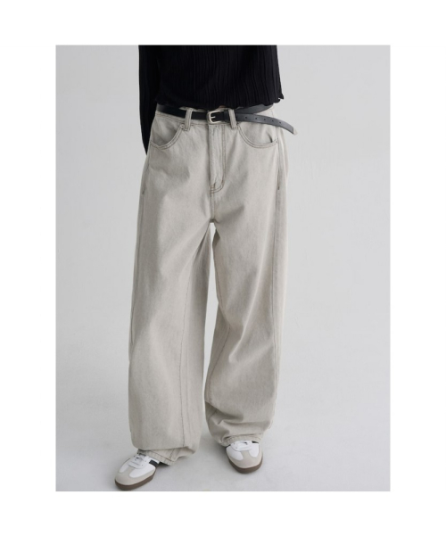 Легкие джинсы баллоны на полурезинке Light Gray