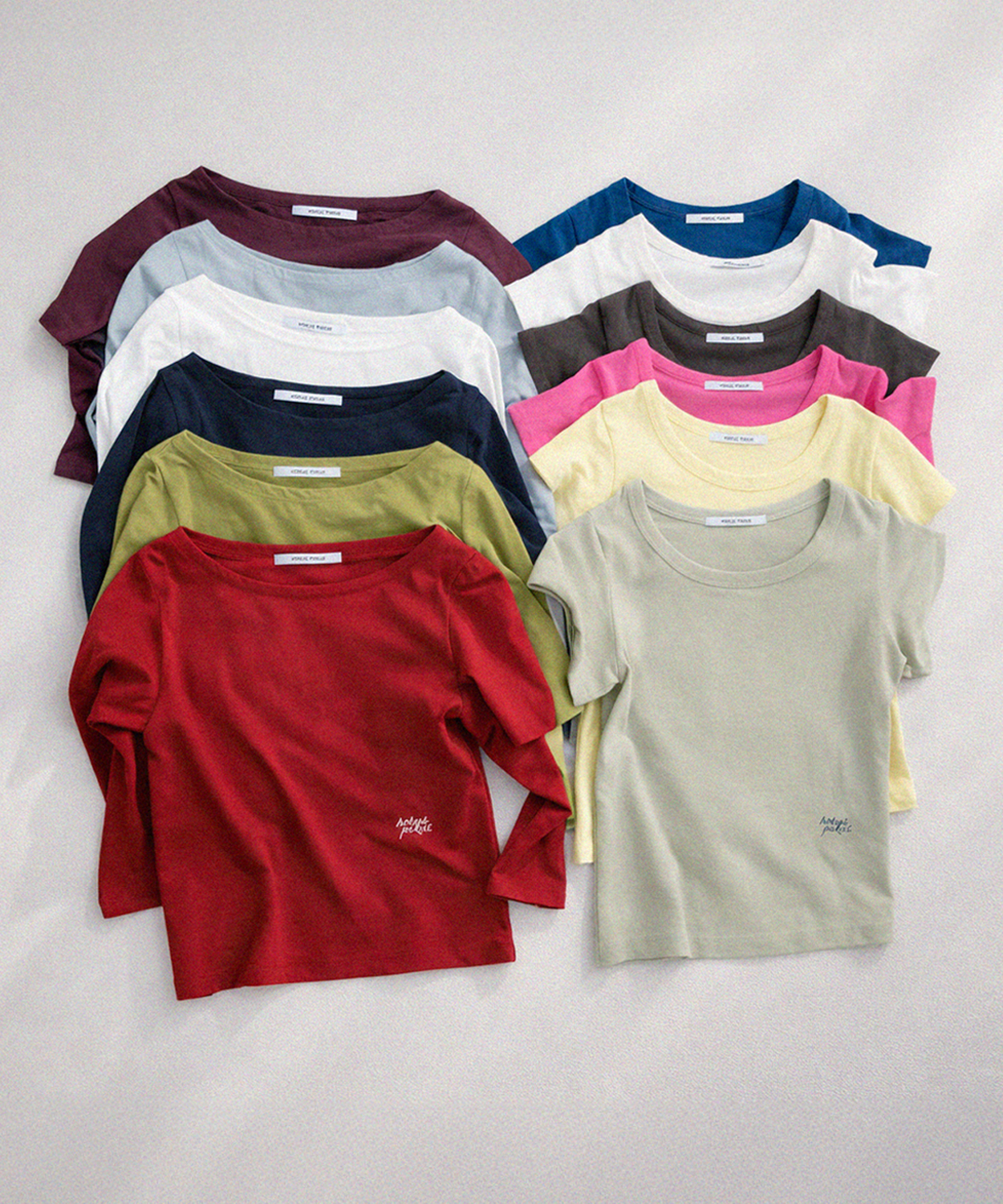 [2 PACK] Essential Scoop Neck T-Shirt & 3/4 Sleeve T-Shirt (12color)