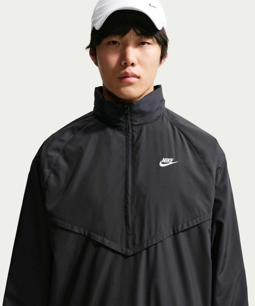 윈드러너 경량 하프집 재킷 M - 블랙