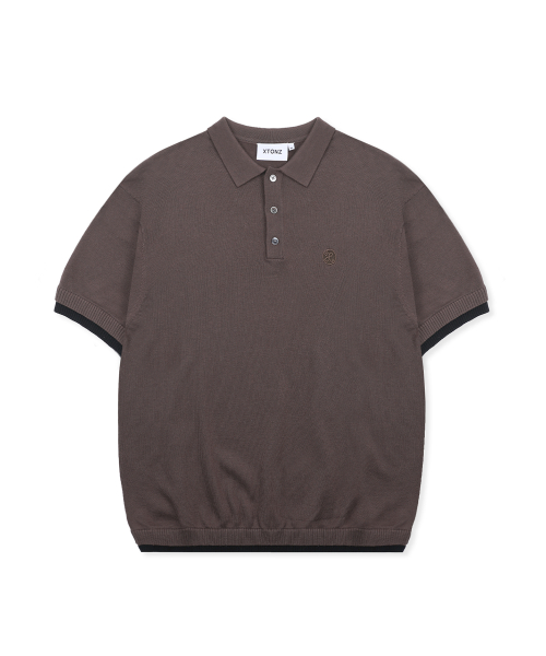 XTK181 окраска слоистый воротник трикотаж (BROWN)