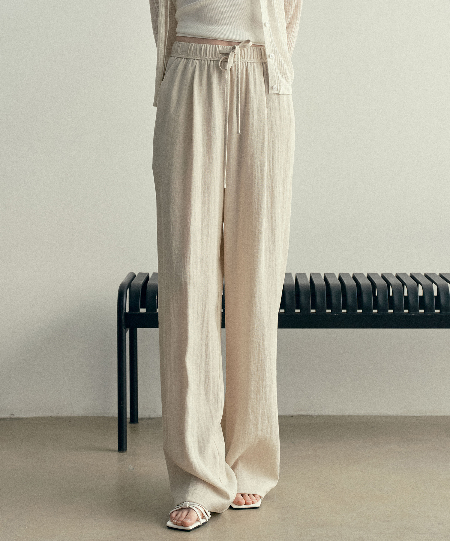 [W]inen wide full banding pants - 2 colors