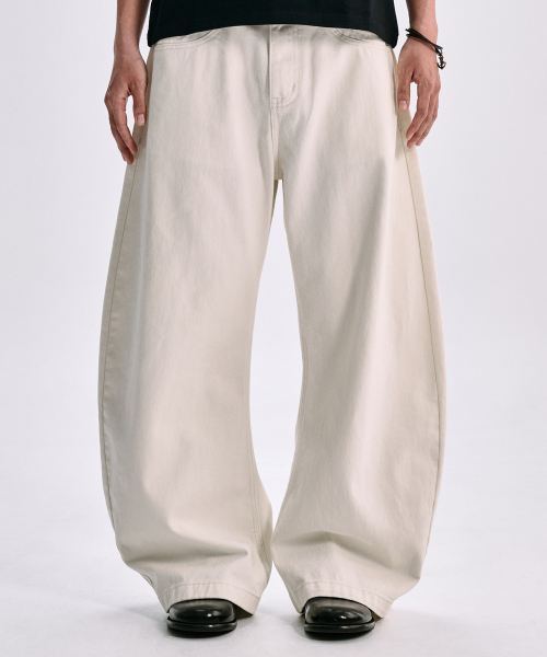 Хлопковые брюки Curved J (Cream)