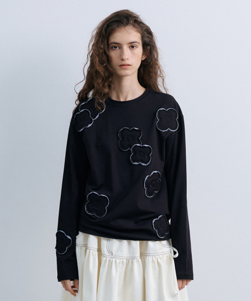 CUSION APLIQUE TOP - BLACK