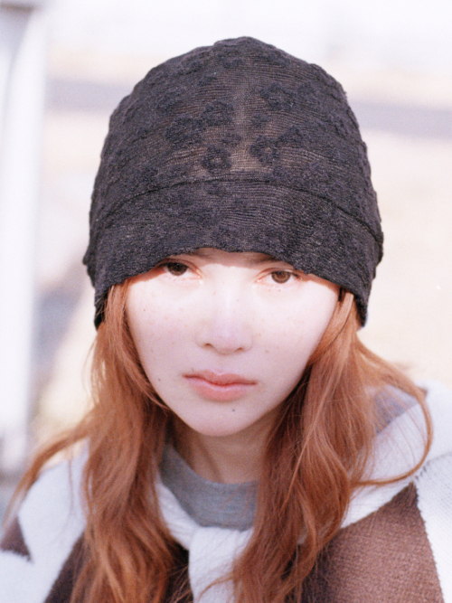 FLORE TERRY BEANIE IN BLACK
