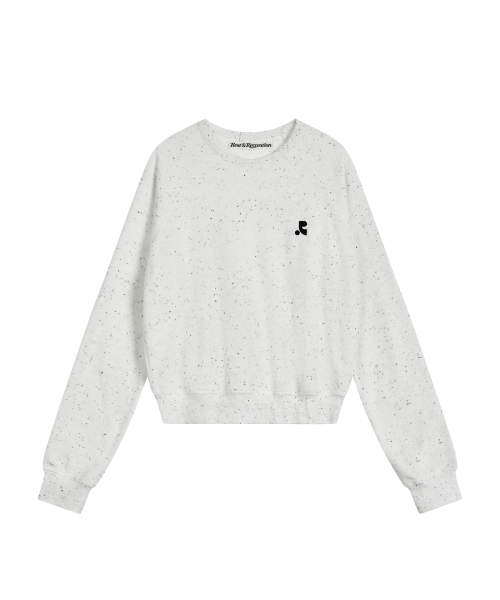 TERRY CROPPED SWEATSHIRT - WHITE