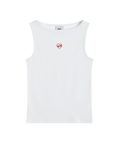 (W) BOAT NECK TANK TOP-WHITE