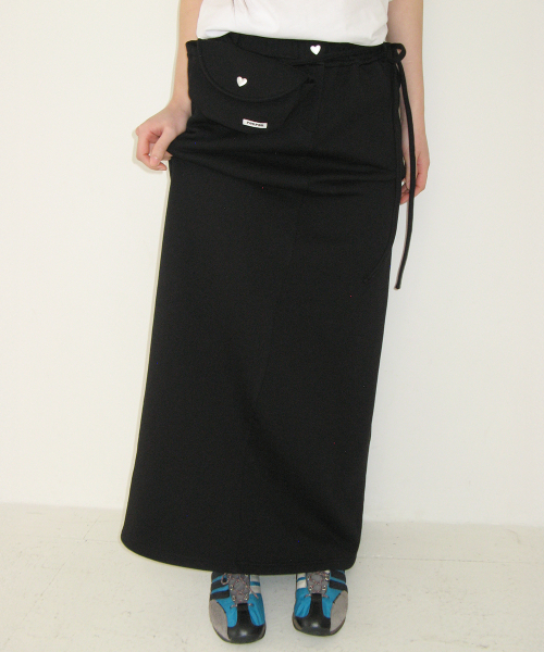 MINI POCKET BAG SET LONG SKIRT BLACK