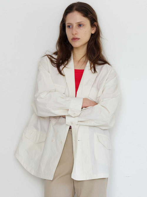 Patch Pocket Shirt Jacket(Cream)