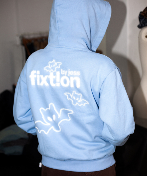 FIXT!ON 3-BATS HOOD ZIP-UP (SKY BLUE)