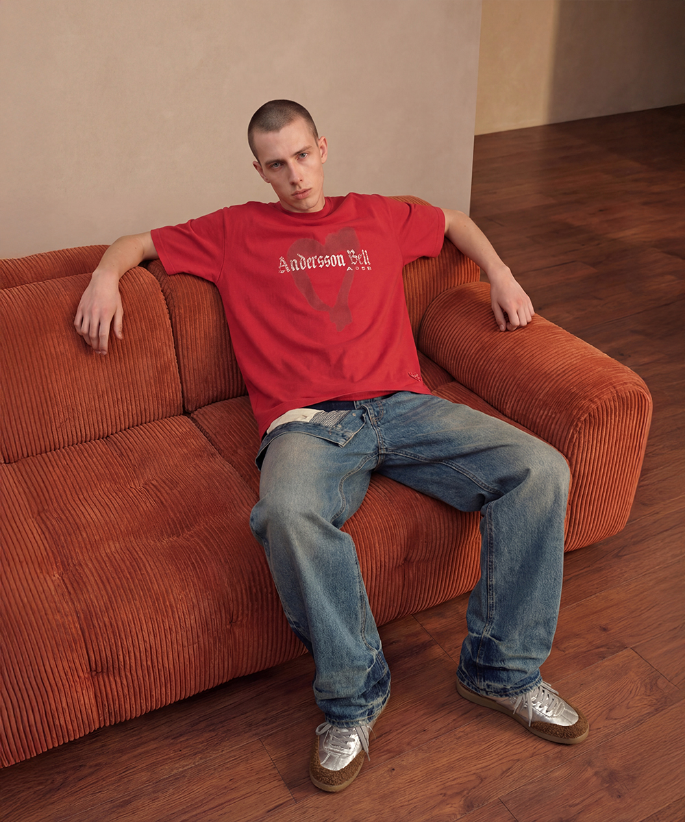 (ESSENTIAL) UNISEX HEART T-SHIRT atb1417u(RED)