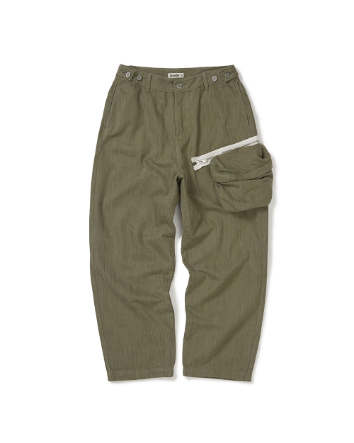 Trapper pouch pants / Ash khaki