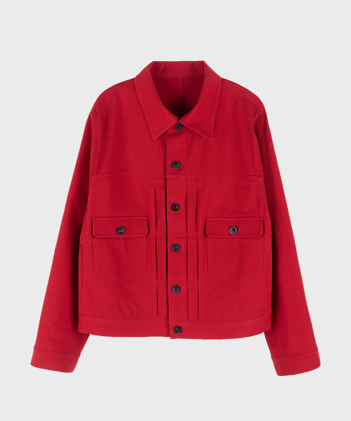 RED COTTON TWILL TYPE II JACKET