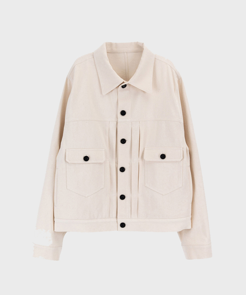 IVORY COTTON TWILL TYPE II JACKET