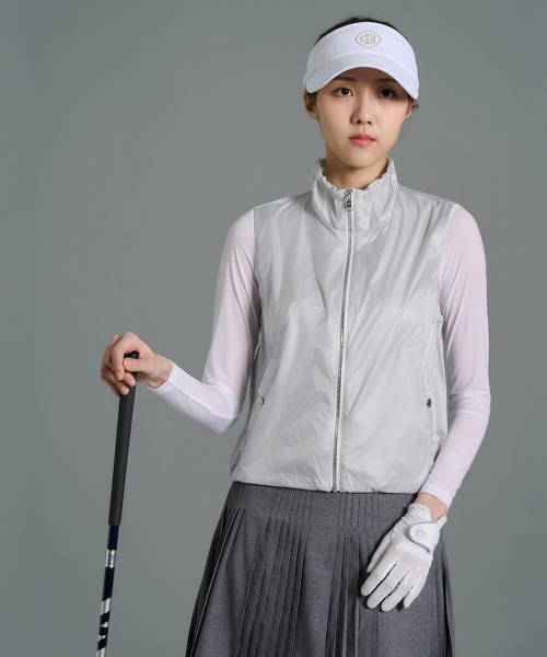 Женский легкий перфорированный жилет без подкладки - Light Grey